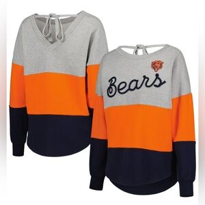 Women's Touch Heather Gray/Navy Chicago Bears Outfield Deep V-Back Shirt